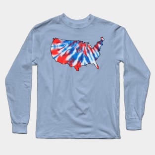 Tie dye red white and blue america - United States of America Long Sleeve T-Shirt